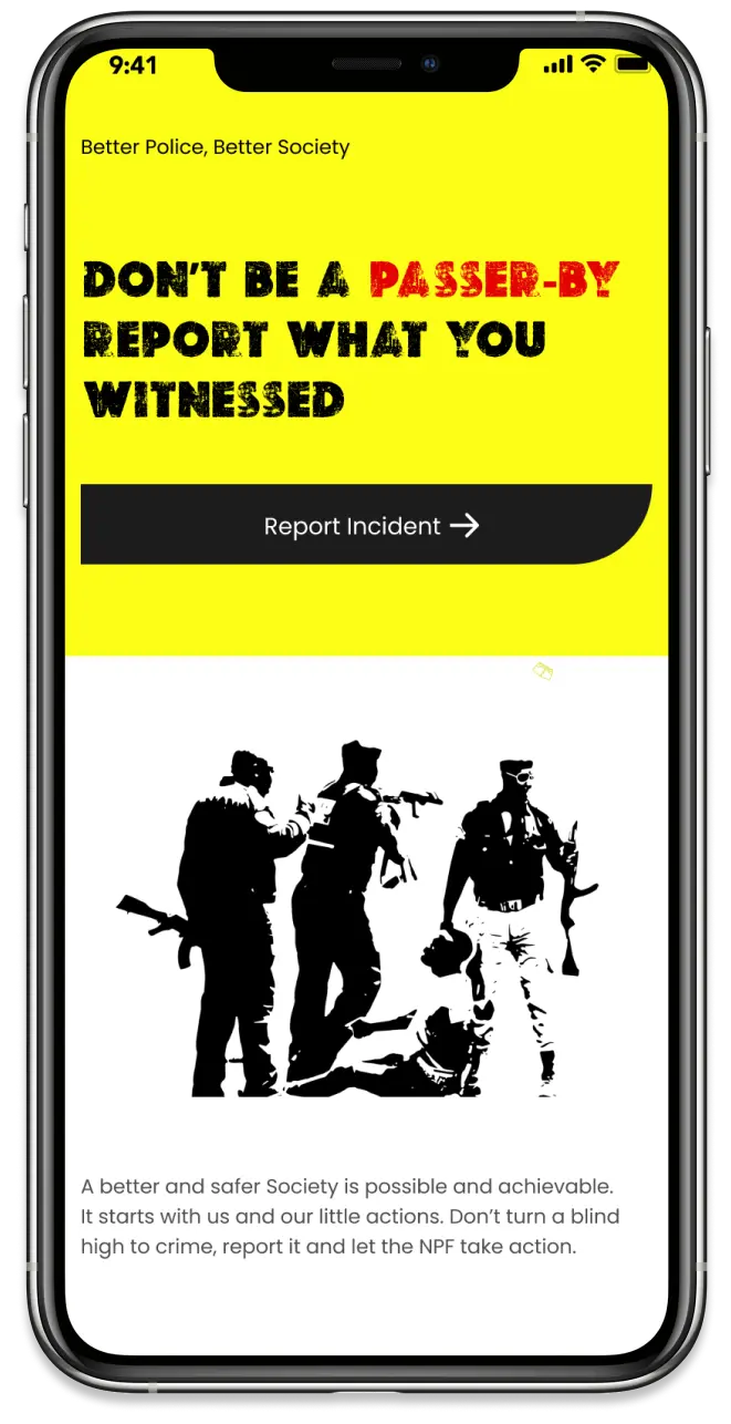 Mobile website mockup